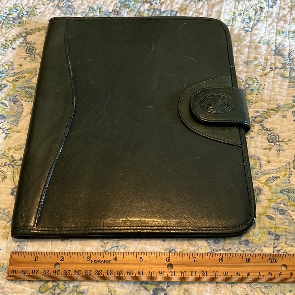 Vintage Eddie Bauer dark green leather tablet planner/case - Picture 3 of 6